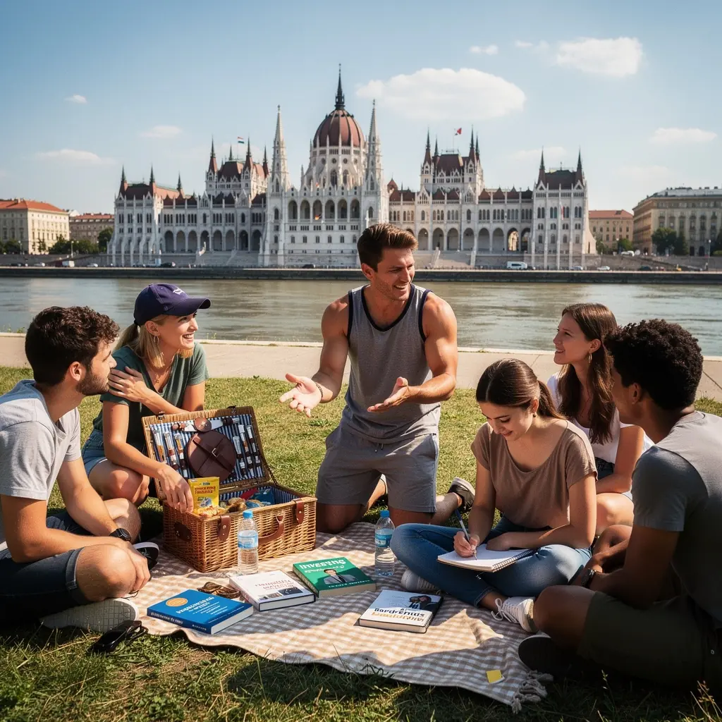 Tanfolyam résztvevői, akik pénzügyi stratégiákat tanulnak.